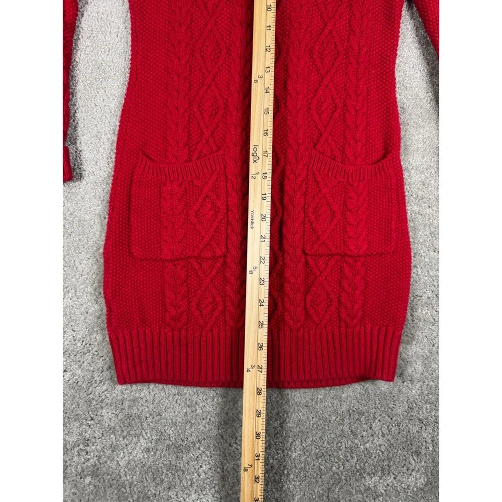 Ralph Lauren Red Cable Knit Turtleneck Sweater Dress Girl Large 12-14 Wool Blend